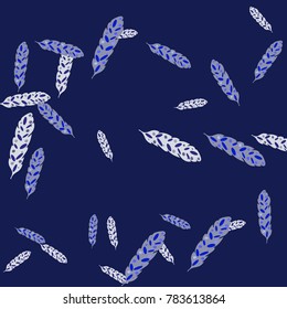 Feather Pattern, bright colorful background, cute and fun decoration. Vector illustration for celebration, party, carnival, festive holiday and Your project.