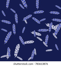 Feather Pattern, bright colorful background, cute and fun decoration. Vector illustration for celebration, party, carnival, festive holiday and Your project.