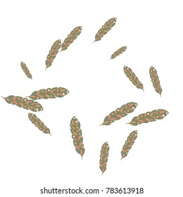 Feather Pattern, bright colorful background, cute and fun decoration. Vector illustration for celebration, party, carnival, festive holiday and Your project.