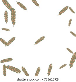Feather Pattern, bright colorful background, cute and fun decoration. Vector illustration for celebration, party, carnival, festive holiday and Your project.