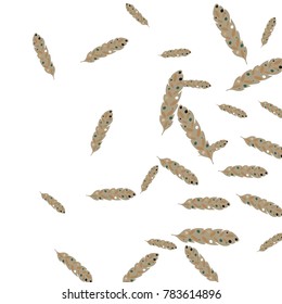 Feather Pattern, bright colorful background, cute and fun decoration. Vector illustration for celebration, party, carnival, festive holiday and Your project.