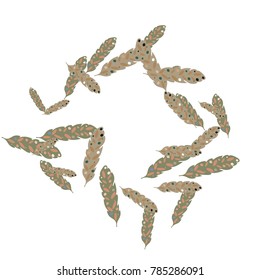 Feather Pattern, bright colorful background, cute and fun decoration. Vector illustration for celebration, party, carnival, festive holiday and Your project.