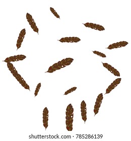 Feather Pattern, bright colorful background, cute and fun decoration. Vector illustration for celebration, party, carnival, festive holiday and Your project.