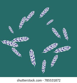 Feather Pattern, bright colorful background, cute and fun decoration. Vector illustration for celebration, party, carnival, festive holiday and Your project.