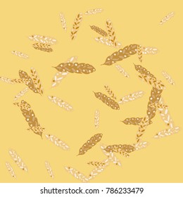 Feather Pattern, bright colorful background, cute and fun decoration. Vector illustration for celebration, party, carnival, festive holiday and Your project.