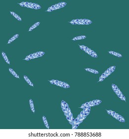 Feather Pattern, bright colorful background, cute and fun decoration. Vector illustration for celebration, party, carnival, festive holiday and Your project.