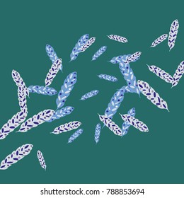 Feather Pattern, bright colorful background, cute and fun decoration. Vector illustration for celebration, party, carnival, festive holiday and Your project.