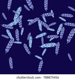 Feather Pattern, bright colorful background, cute and fun decoration. Vector illustration for celebration, party, carnival, festive holiday and Your project.