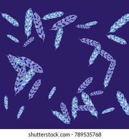 Feather Pattern, bright colorful background, cute and fun decoration. Vector illustration for celebration, party, carnival, festive holiday and Your project.