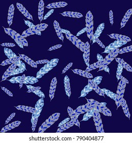 Feather Pattern, bright colorful background, cute and fun decoration. Vector illustration for celebration, party, carnival, festive holiday and Your project.