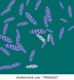 Feather Pattern, bright colorful background, cute and fun decoration. Vector illustration for celebration, party, carnival, festive holiday and Your project.