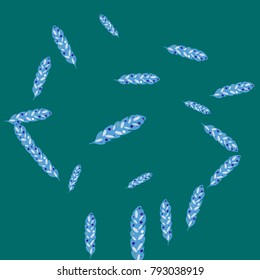 Feather Pattern, bright colorful background, cute and fun decoration. Vector illustration for celebration, party, carnival, festive holiday and Your project.