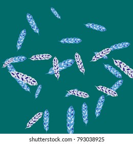 Feather Pattern, bright colorful background, cute and fun decoration. Vector illustration for celebration, party, carnival, festive holiday and Your project.