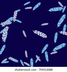 Feather Pattern, bright colorful background, cute and fun decoration. Vector illustration for celebration, party, carnival, festive holiday and Your project.