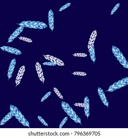 Feather Pattern, bright colorful background, cute and fun decoration. Vector illustration for celebration, party, carnival, festive holiday and Your project.