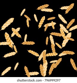 Feather Pattern, bright colorful background, cute and fun decoration. Black background. Vector illustration for celebration, party, carnival, festive holiday and Your project.