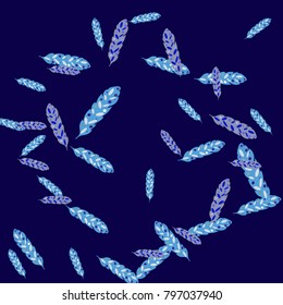 Feather Pattern, bright colorful background, cute and fun decoration. Vector illustration for celebration, party, carnival, festive holiday and Your project.
