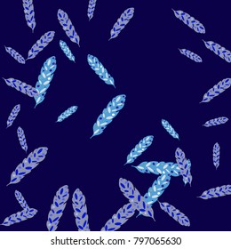 Feather Pattern, bright colorful background, cute and fun decoration. Vector illustration for celebration, party, carnival, festive holiday and Your project.