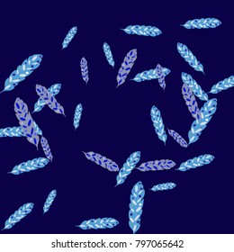 Feather Pattern, bright colorful background, cute and fun decoration. Vector illustration for celebration, party, carnival, festive holiday and Your project.