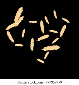 Feather Pattern, bright colorful background, cute and fun decoration. Black background. Vector illustration for celebration, party, carnival, festive holiday and Your project.