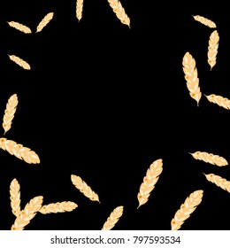 Feather Pattern, bright colorful background, cute and fun decoration. Black background. Vector illustration for celebration, party, carnival, festive holiday and Your project.