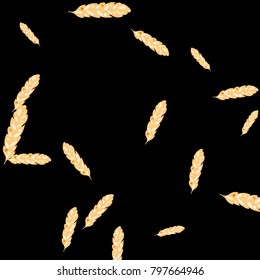 Feather Pattern, bright colorful background, cute and fun decoration. Black background. Vector illustration for celebration, party, carnival, festive holiday and Your project.