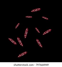 Feather Pattern, bright colorful background, cute and fun decoration. Black background. Vector illustration for celebration, party, carnival, festive holiday and Your project.