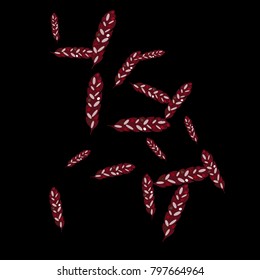 Feather Pattern, bright colorful background, cute and fun decoration. Black background. Vector illustration for celebration, party, carnival, festive holiday and Your project.