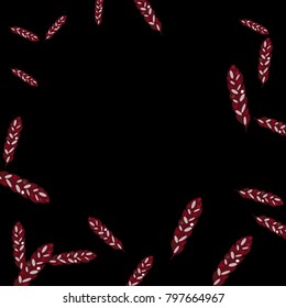 Feather Pattern, bright colorful background, cute and fun decoration. Black background. Vector illustration for celebration, party, carnival, festive holiday and Your project.