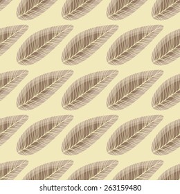 Feather Pattern in Cocoa and Beige Colors