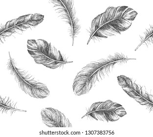 Feather Pattern hand drawn