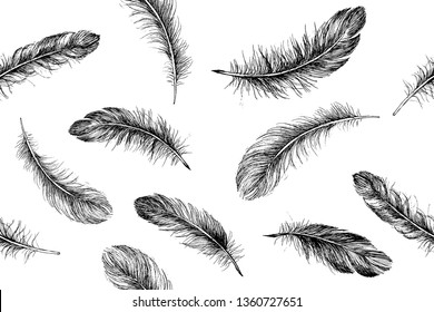 Feather Pattern hand drawn