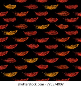 Feather Pattern, hand drawn