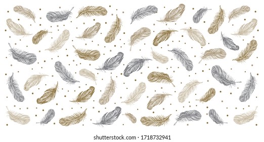 Feather Pattern hand drawn illustration