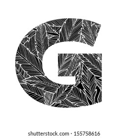 Feather pattern letter G