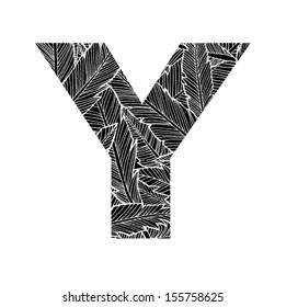 Feather pattern letter Y
