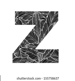 Feather pattern letter Z