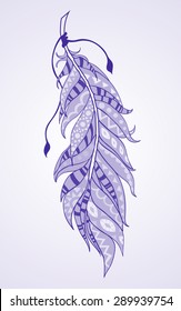 Feather patterned in ethnic style