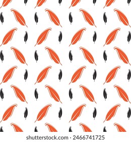 Feather pen actionable trendy multicolor repeating pattern vector illustration design