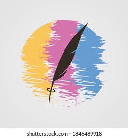Feder-Pinsel CMYK Vektorgrafik-Design