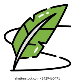 Feather Pen for Calligraphy Simple Line Icon Logo Symbol	
