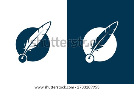 Feather Pen Circle Logo Writing Publishing
