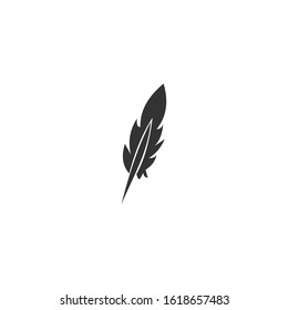 Feather, Pen Concept Icon vector sign isolated for graphic and web design. Feather symbol template color editable on white background