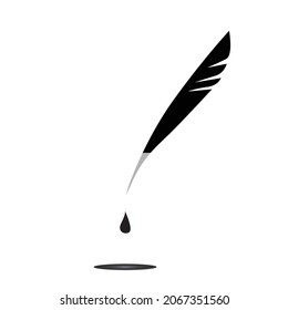 Feather Pen Design Icon Concept