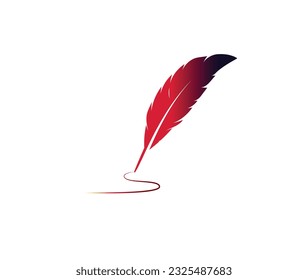 feather  pen design . vector feather logo 