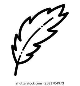 Feather Pen Flat Icon Isolated On White Background