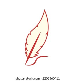 Feather pen icon . Clipart image isolated on white background