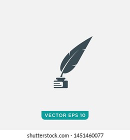 Feather Pen Icon Design, Vector EPS10