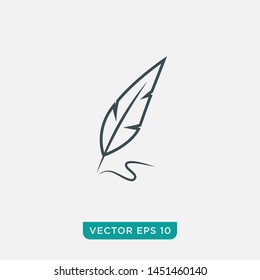 Feather Pen Icon Design, Vector EPS10