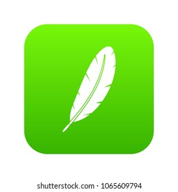 Feather pen icon digital green for any design isolated on white vector illustration